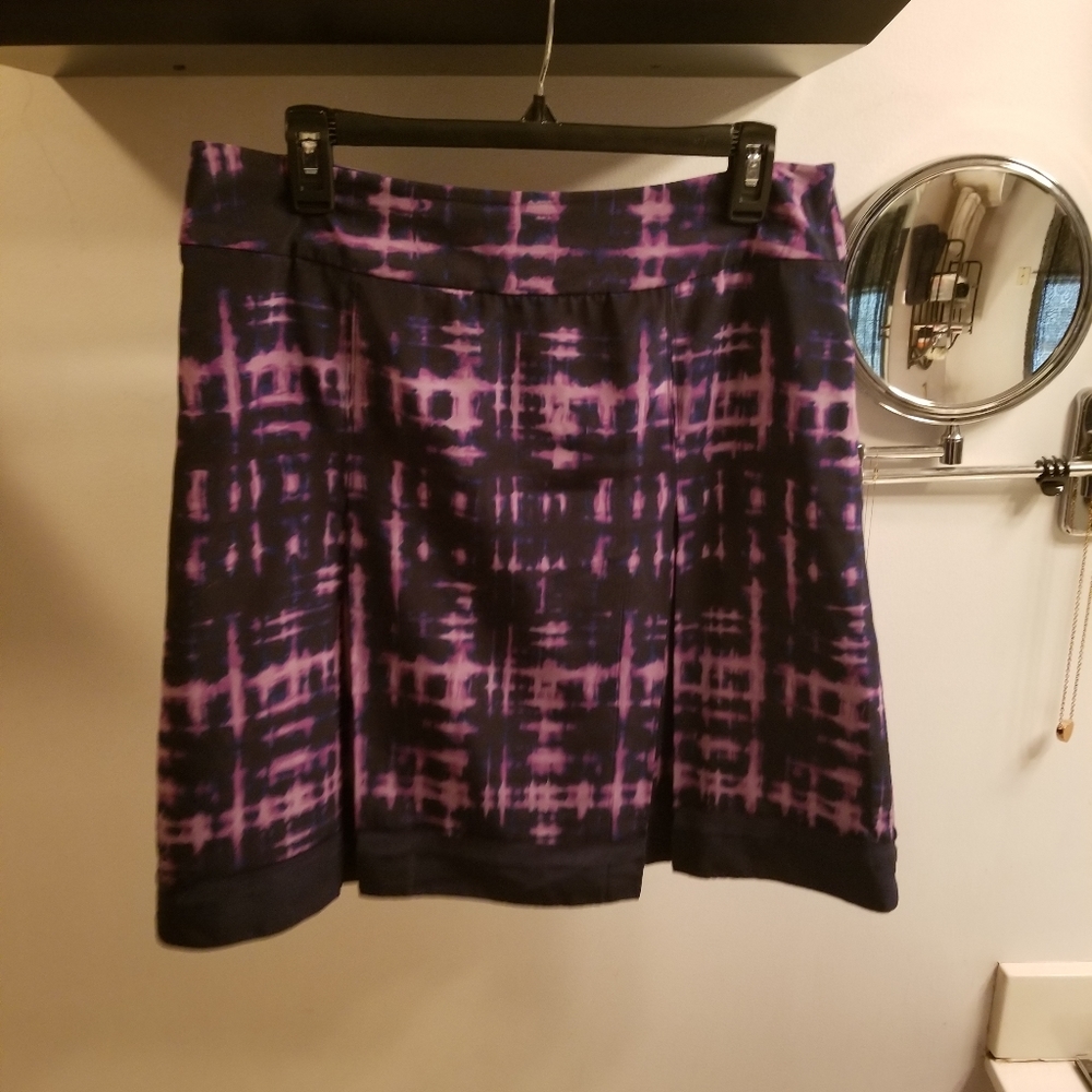 Vera Wang Blue/Purple Pleat Front Skirt